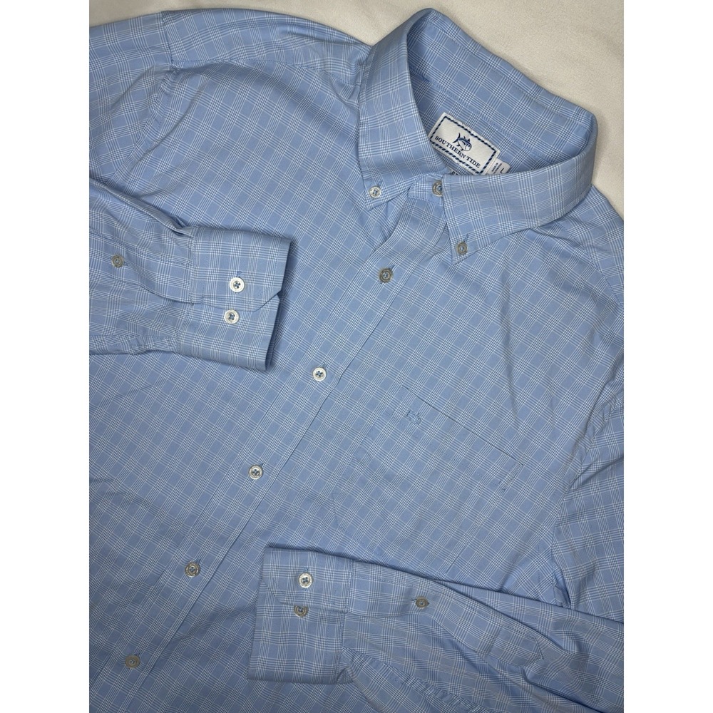Southern Tide Intercoastal Stretch Plaid Button Down Long Sleeve Shirt Large